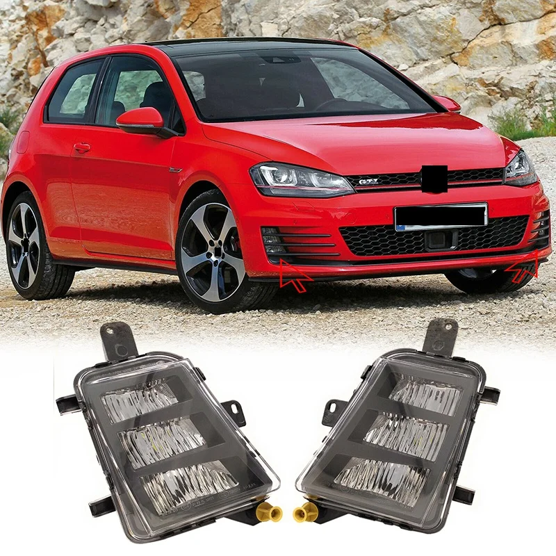 

Car LED Front Fog Light DRL Fog Lamp For Golf 7 A7 MK7 GTD 2013-2017 5G0941699 5G0941700