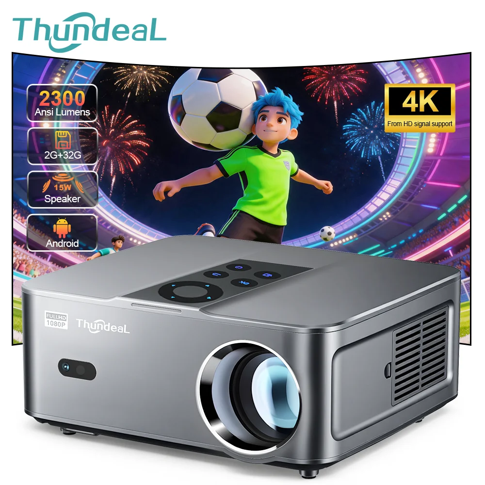 

ThundeaL TD98 Mini Full HD 1080P Portable Projector Android 2K 4K WiFi 2G 32G TD98W Mini Smart Video Home Theater Beam Projector