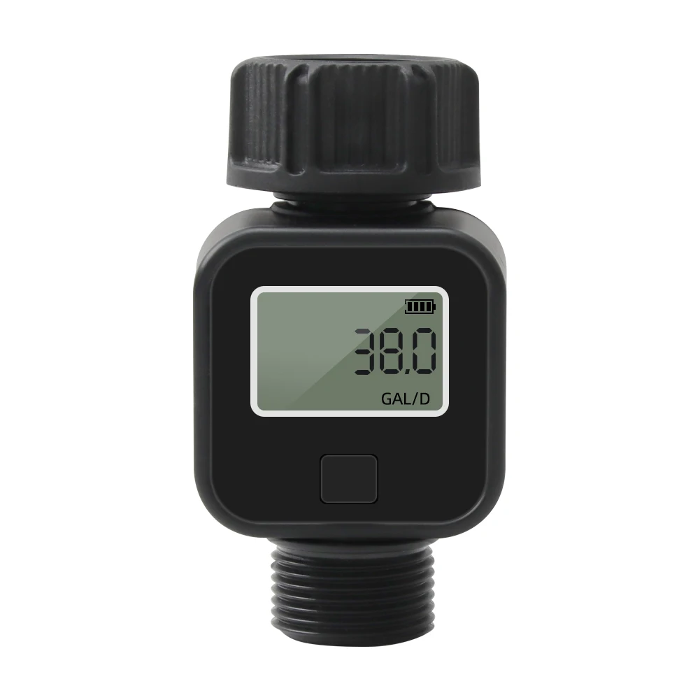 

Digital Water Flow Meter 3/4“ Hose Water Meter Measure Consumption and Water Flow Rate with Quick Connectors for Outdoor Garden