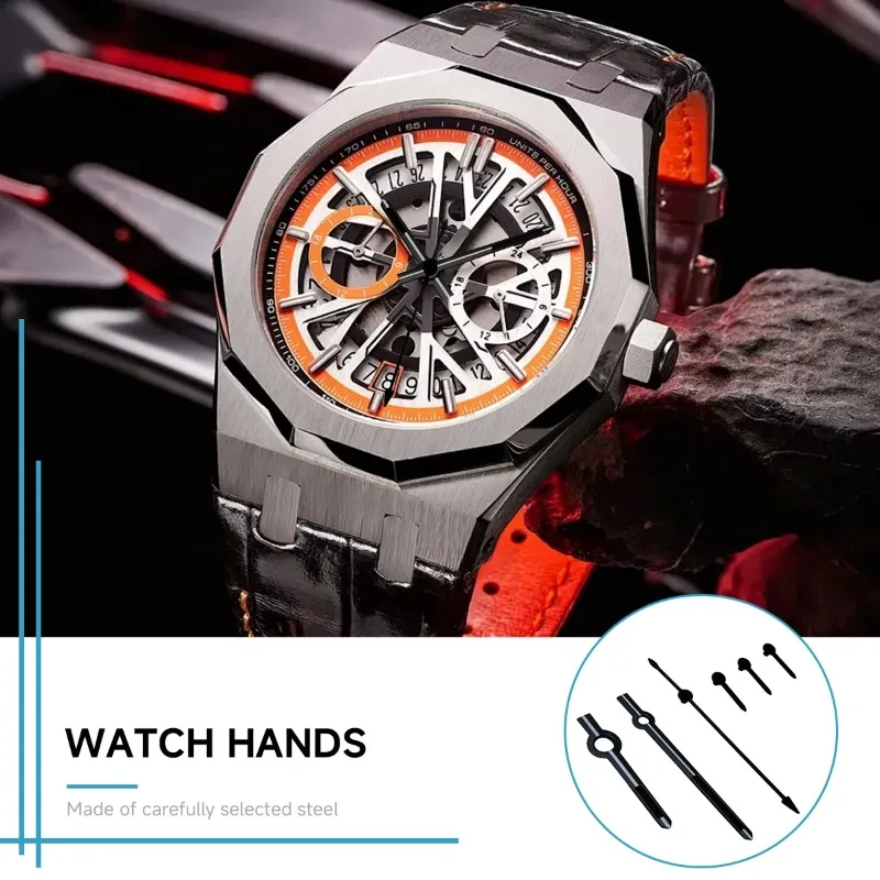 ใหม่ VK63 สีเขียวส่องสว่างนาฬิกานาฬิกาอุปกรณ์เสริมสําหรับ VK63 6 การเคลื่อนไหวเงินสีเขียว