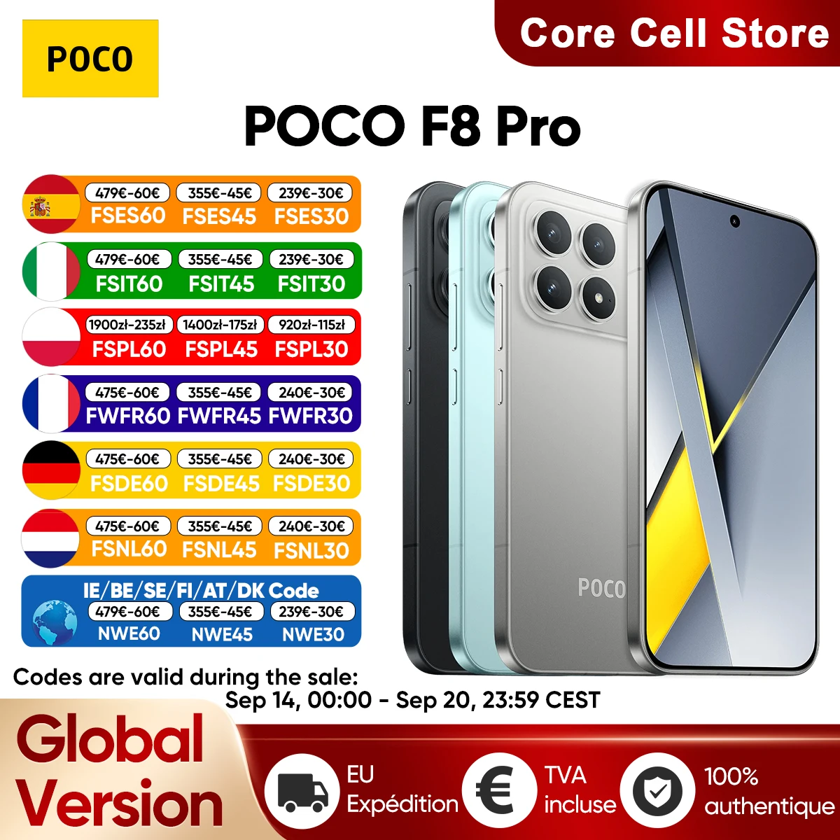 POCO F8 Pro 5G globális verziójú okostelefon Snapdragon® 8 Elite 6,59" 120Hz HyperRGB AMOLED kijelző 6210mAh NFC