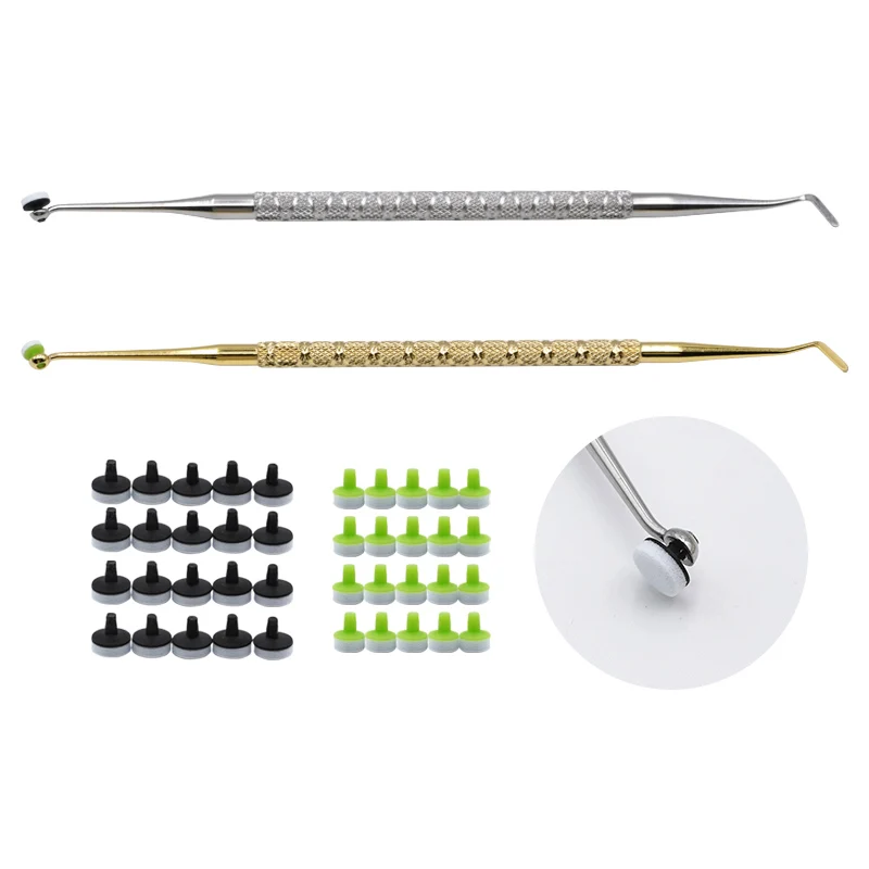 

1set Dental Composite Light Cure Holder Fast Foam Pad Handle Trimmer Spatula Resin Filling Materials Molding Tools