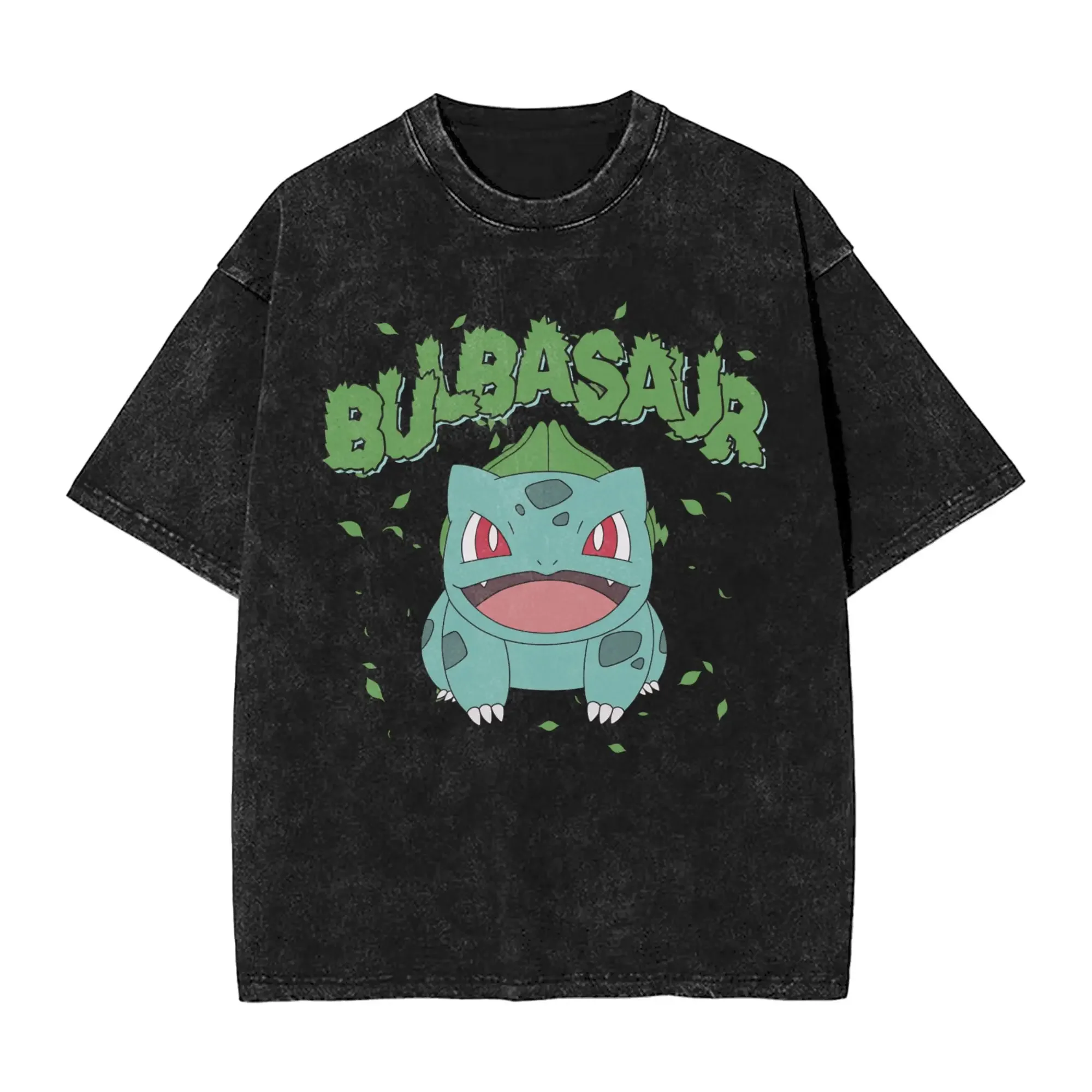 camiseta-masculina-nova-2026-engracada-pokemon-bulbasaur-tipo-grama-gola-redonda-algodao-puro-lavado-manga-curta-estampada