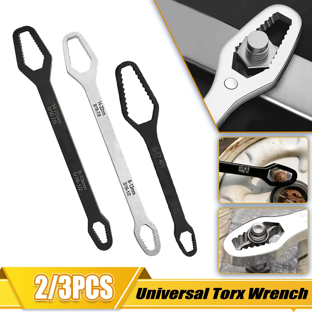 2/3Pcs Torx Wrench Adjustable Multifunction Wrench 8-22MM Manual Repair Tool Bicycle Motorcycle Car Repair Tool Torx Wrench