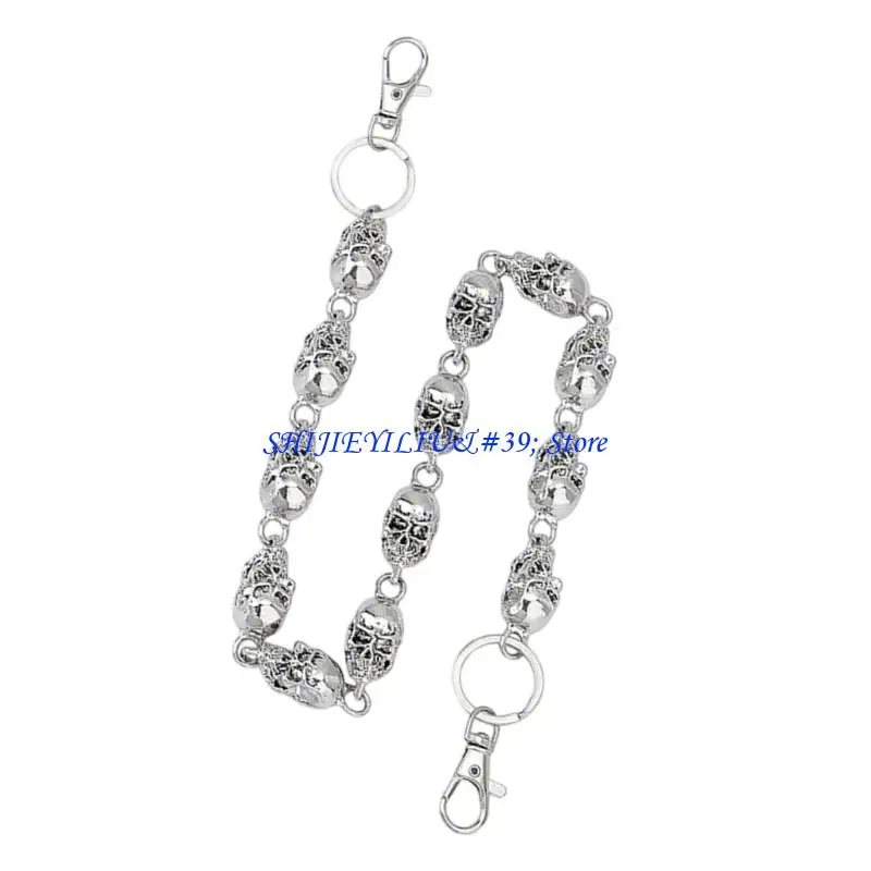 e21f-中空スカルパンツチェーンシンプルなクリップウォレットチェーン日常着パンクアクセサリー