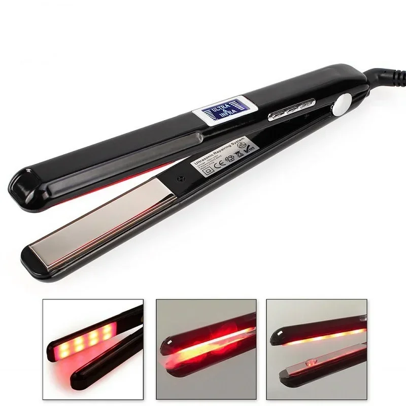 

Hair Straightener Infrared and Ultrasonic Profession Cold Hair Care Iron Treatment for Frizzy Dry Recovers Damage Flat Ironsd