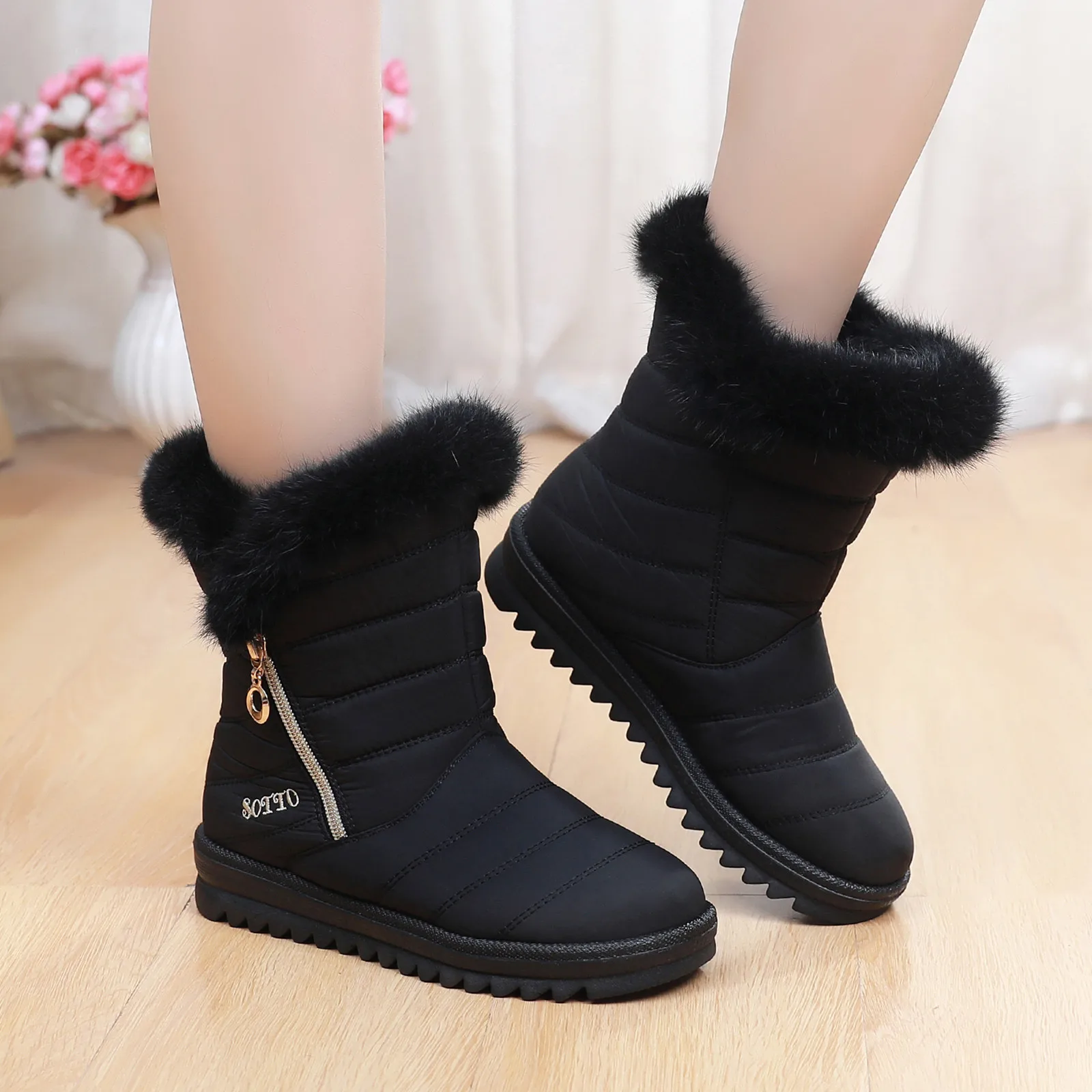 Snow Boots Warm Shoes For Women's Autumn Winter Thickened Insulation New European American Models Boot Waterproof Snow Boots