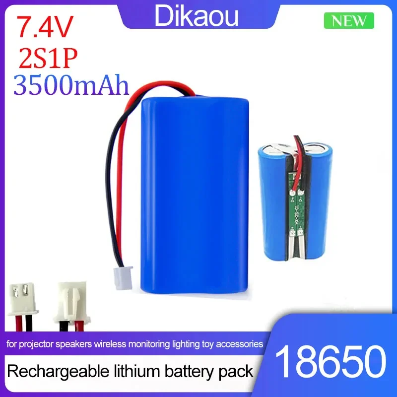 

18650 7.4V 2S1P Batter Pack 3500mAh Rechargeable Lithium Batter for ProjectorSpeaker Wireless Monitoring LightingToy Accessories