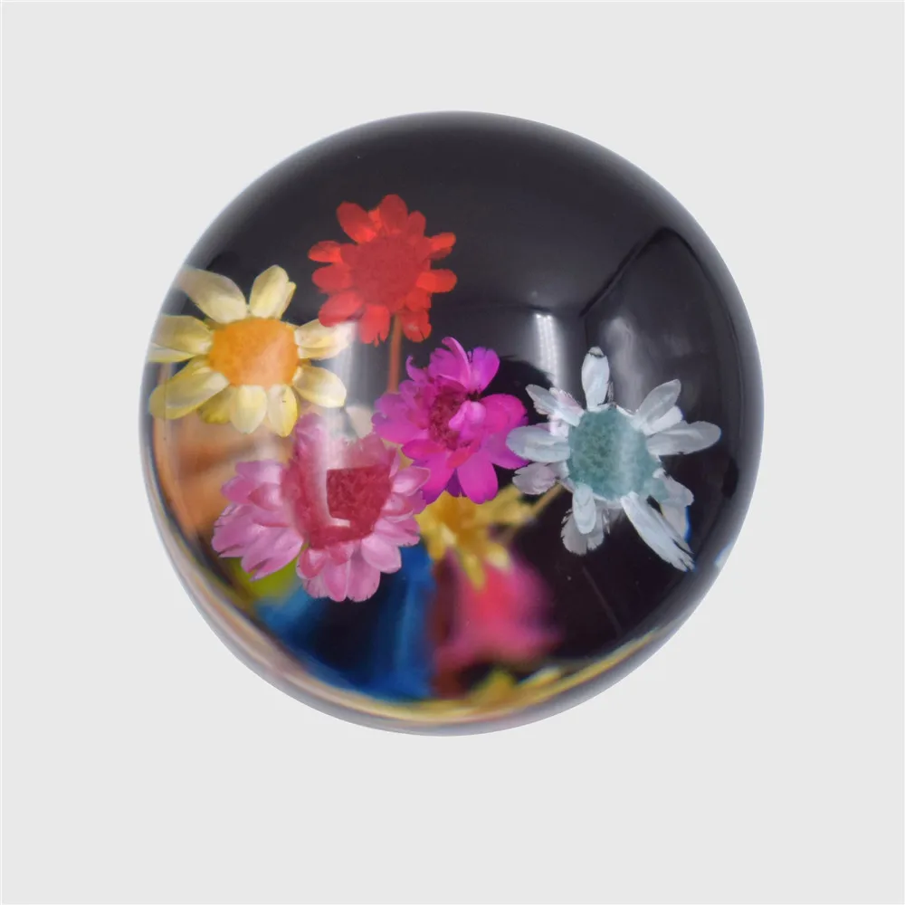 Car Styling Crystal Bubble Gear Stick Shift Knob Shifter With Real Flowers 15CM /10CM