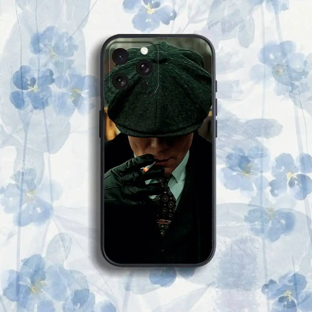 Movie P-Peaky-S B-Blinders Phone Case For iPhone 17,16,15,14,13,12,Pro,Max,Plus,E,SE4,Air,Mini Black Soft Box