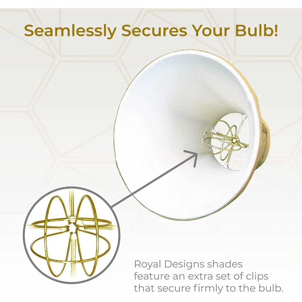 مجموعة غطاء مصباح الجرس الأساسي بمشبك دائري مكونة من 2، 4 × 8 × 7.25 بوصة، لمسة نهائية ذهبية عتيقة، تصميم جرس حقيقي