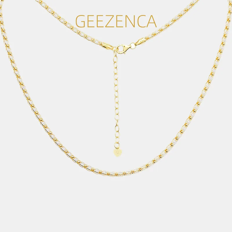 

GEEZENCA Italy Jewelry 925 Silver Cubic Zirconia Lantern Beaded Chain Link Bracelets Women Slim Trendy Stack Bracelet Party Gift