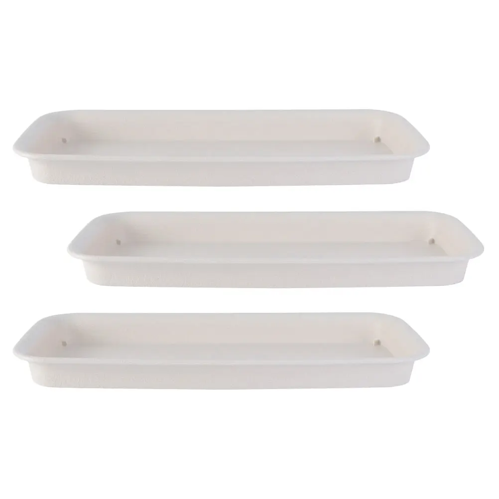 

3pcs Flower Pot Trays Rectangular Plant Pot Trays 21x8 5cm Beige Plastic Plant Saucers Ground Potted Drip Proof Anti Fade