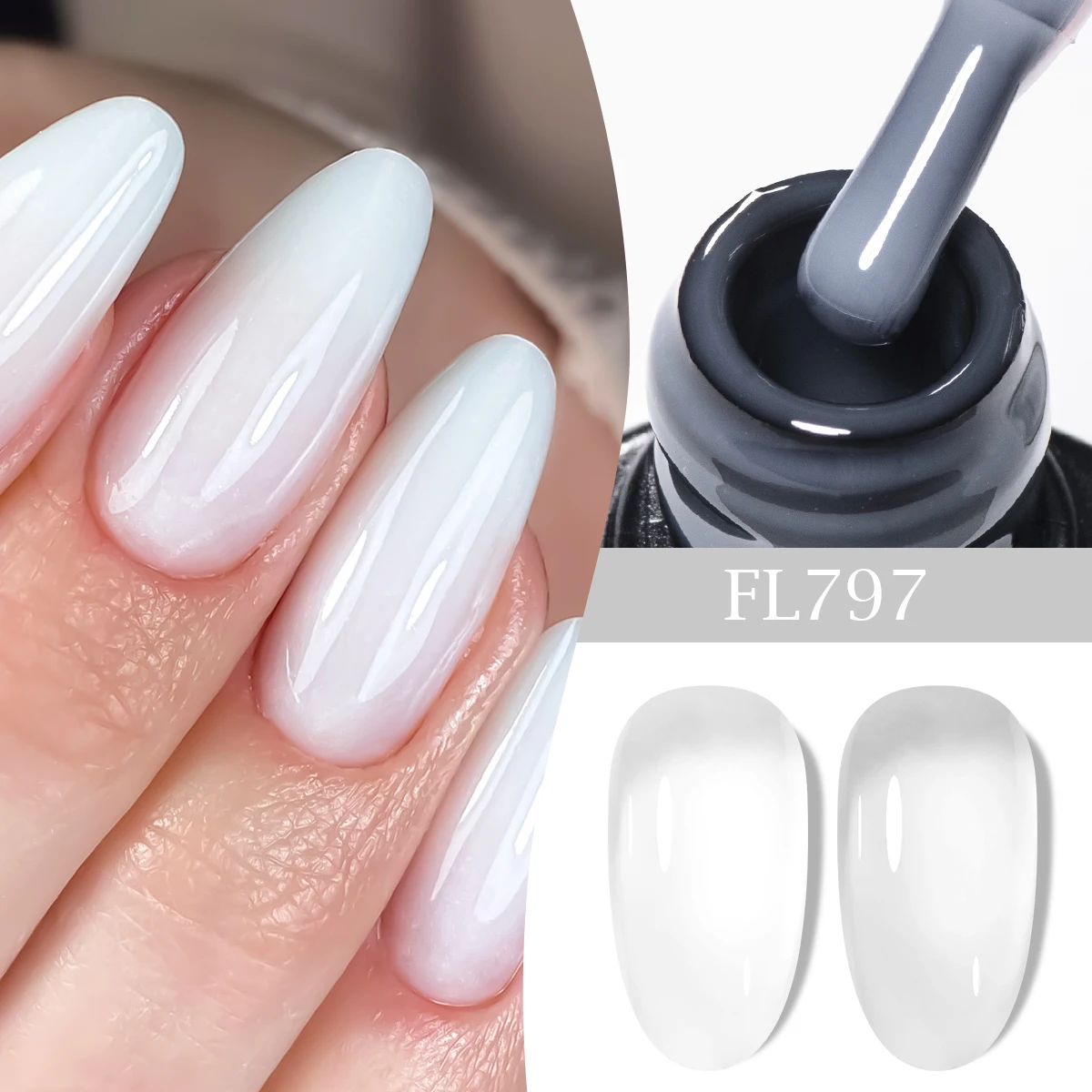 Esmalte de uñas de Gel rosa desnudo, gelatina blanca lechosa, cristal blanco translúcido, Vernis de Gel semipermanente, necesita curación de luz UV, 10ml