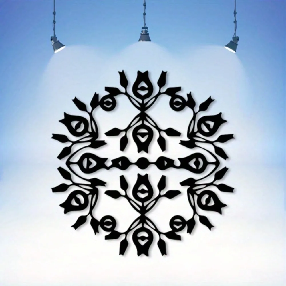 Vintage Evil Eye Mandala Floral Metal Wall Art 2D Flat Laser Cut Iron Bohemian Spiritual Decor