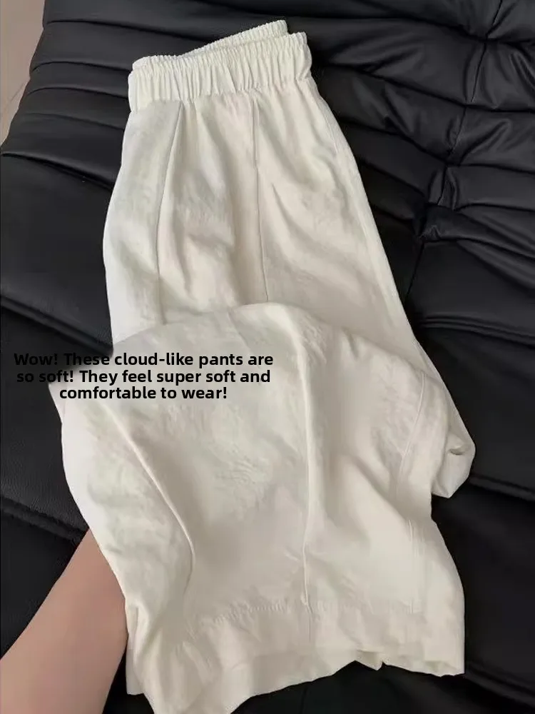 Zhaolu Summer Lightweight Quick Dry Ice Silk Loose Leggings Men's Casual Pants Straight Leg Pocket No Ironing mid Low Waist