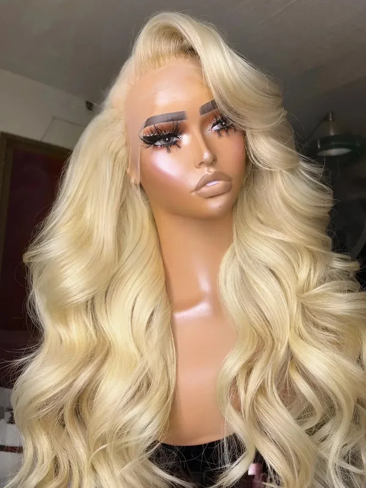 

Body Wave Lace Front Wigs 613 Blonde Wig 13X4 HD Natural Hairline Glueless Pre Plucked Synthetic Lace Frontal Wigs Ready To Wear