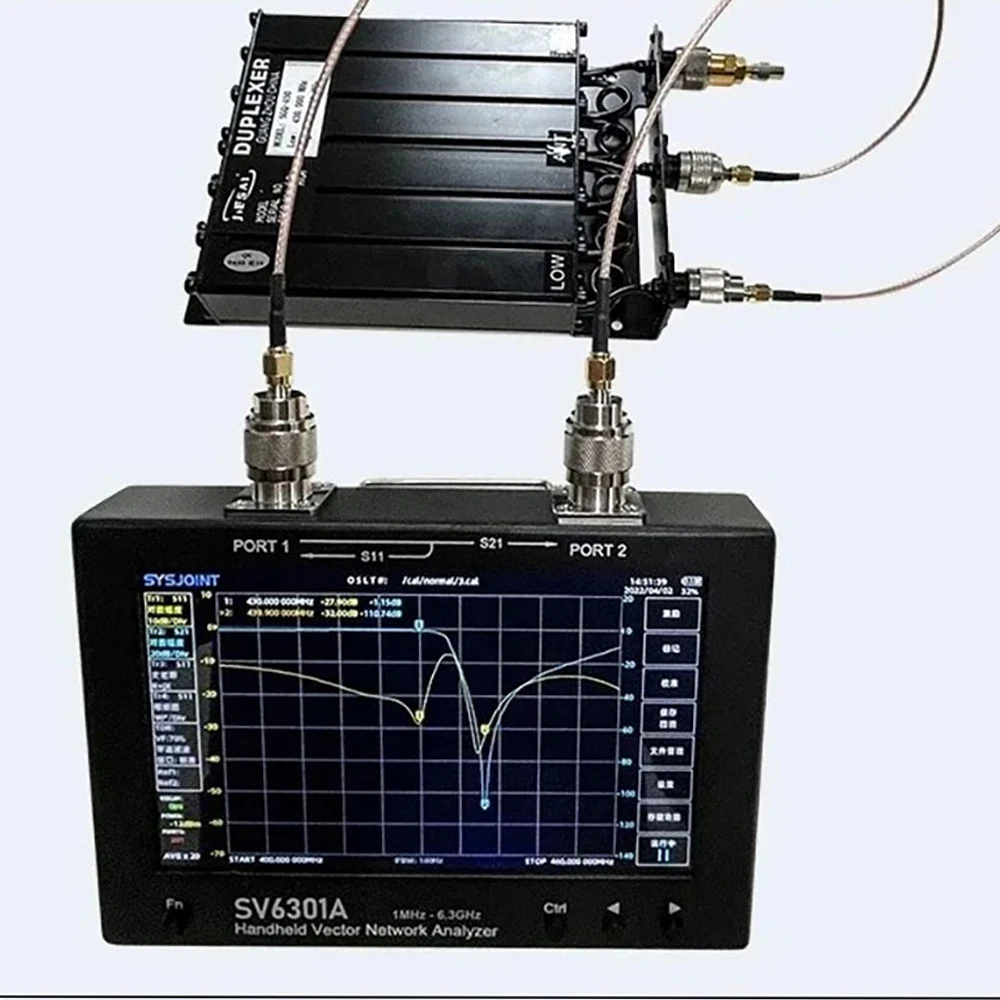 New SV6301A 7 inch HF VHF UHF Vector Network  Portable 1MHz-6.3GHz Antenna  with N-SMA Adapters&Calibration Kit