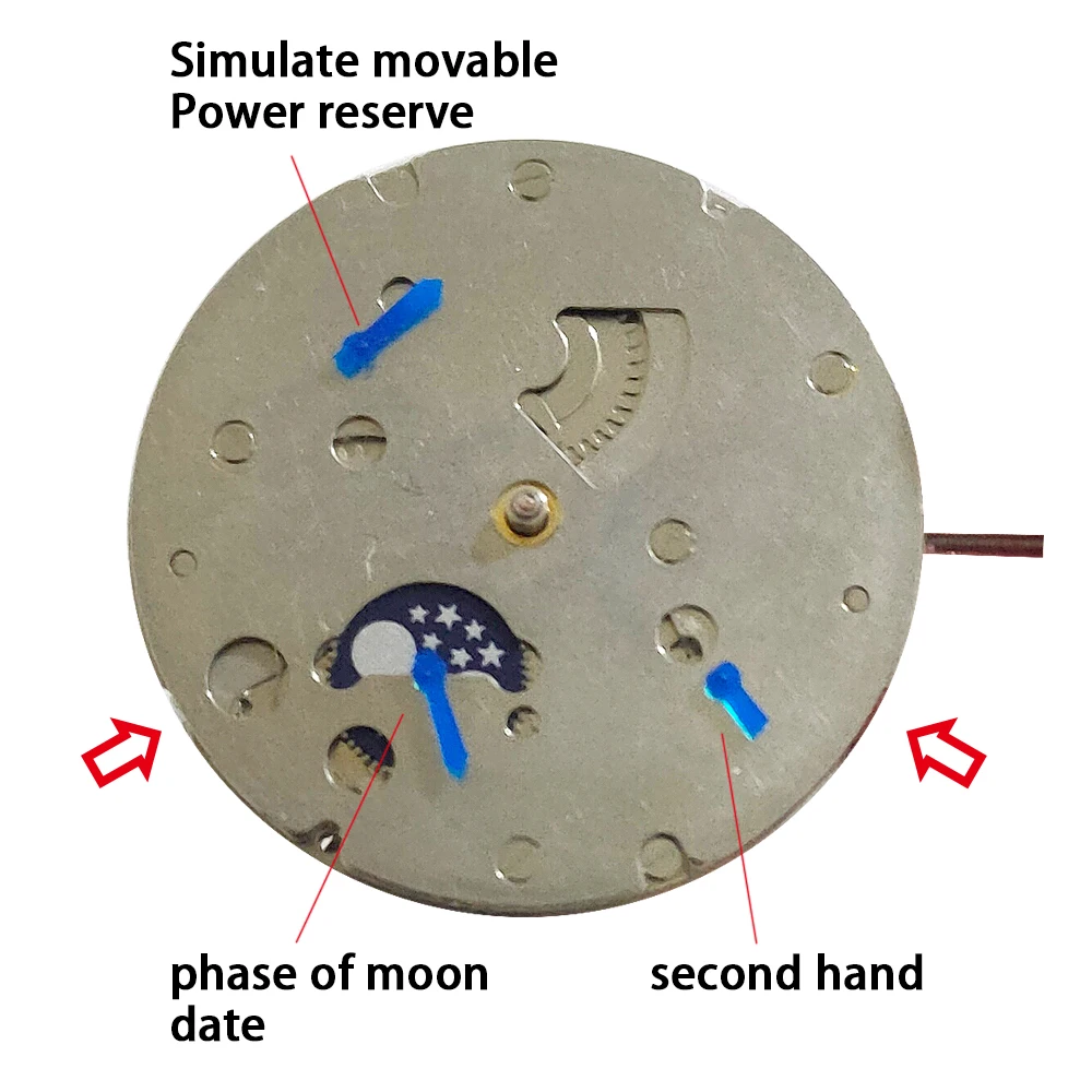 Luxury Slim Mic rotor Mechanical Movement Mini Rotor moon phase date small second hand