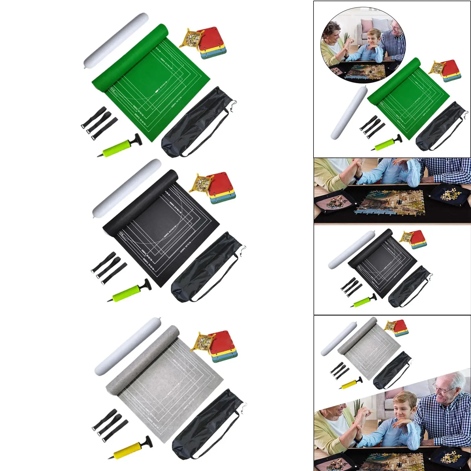 Jigsaw Puzzle Mat Roll Up, Saver Pad Portable Up to 2000 Pieces with Storage Jigsaw Puzzle Mat Roll Up, Saver Pad Portable Up to 2000 Pieces with Storage