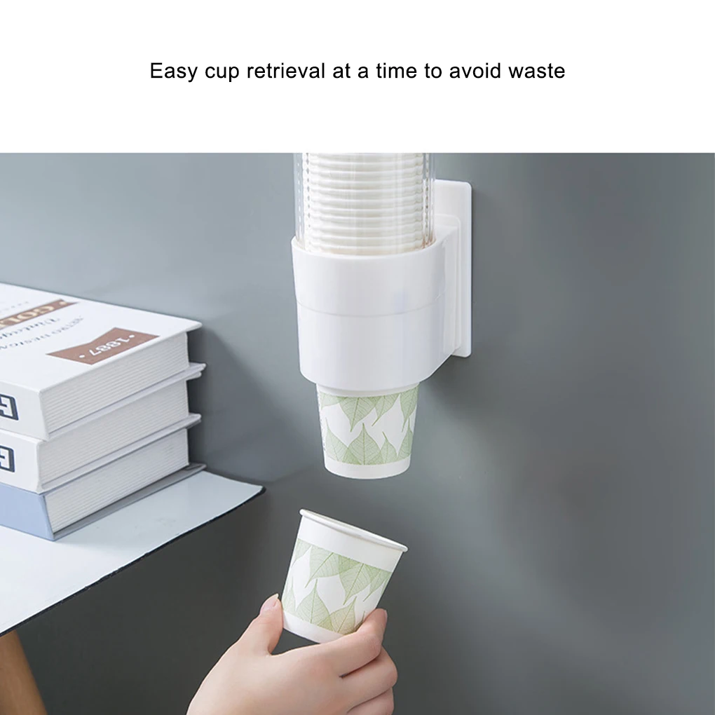 Disposable Paper Cup Dispenser Wall-mounted Plastic Water Dispenser Cup Holder Cup Container Paper Cup Frame Home Organizer