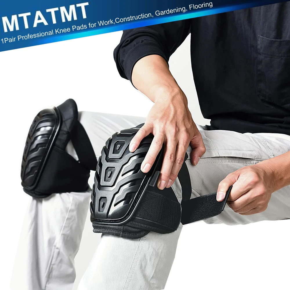 MTATMT 1Pair Professional Knee Pads for Work, Heavy Duty Foam Padding Kneepads for Construction, Gardening, Flooring