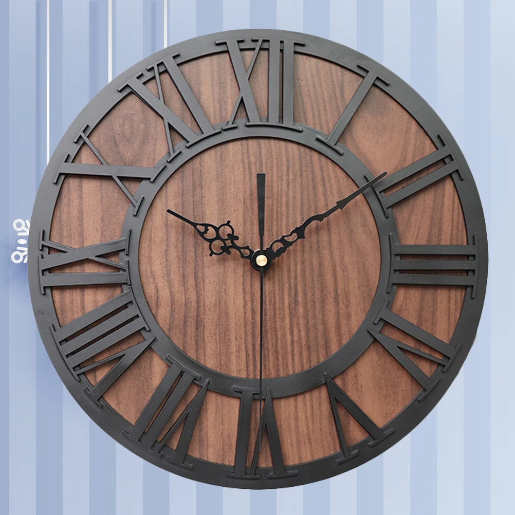 

Roman Numeral Wall Clock Decor Retro Hanging Clock Bedroom Living Room Office Kids Room Silent Design High Precision Movement