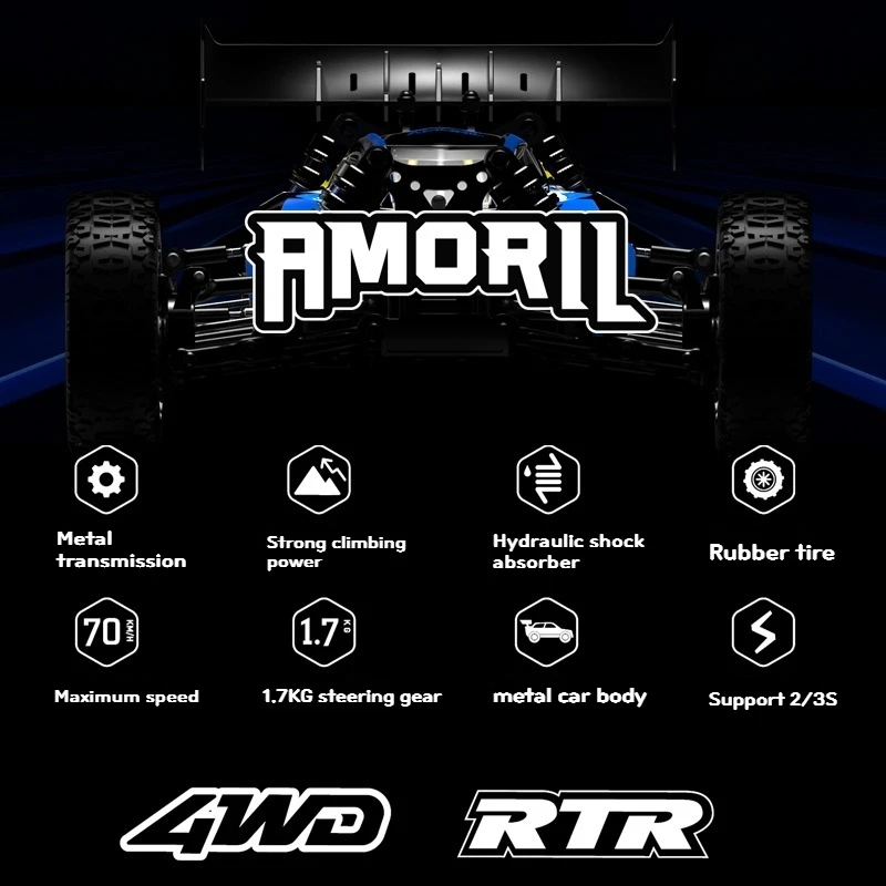 Rlaarlo Rla-14001B 1:14 2.4G Remote-Controlled Car Toys Climbing Off-Road Vehicle Remote-Controlled Car Four-Wheel Drive Rc Car