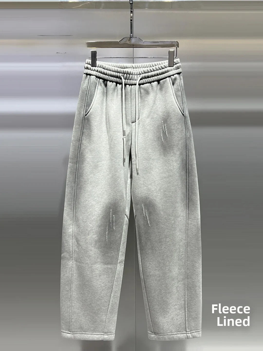 

Men's Fce Lined Wide Leg Casual Pants Thiened Tie Dye Design Winter Faionable Comfortable Sweatpants mid Waist Loose Fit