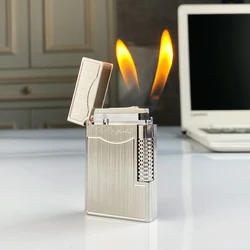 Encendedor de gas vintage para cigarrillos, carcasa de latón de sonido brillante, a prueba de viento, regalo para hombres, nuevo