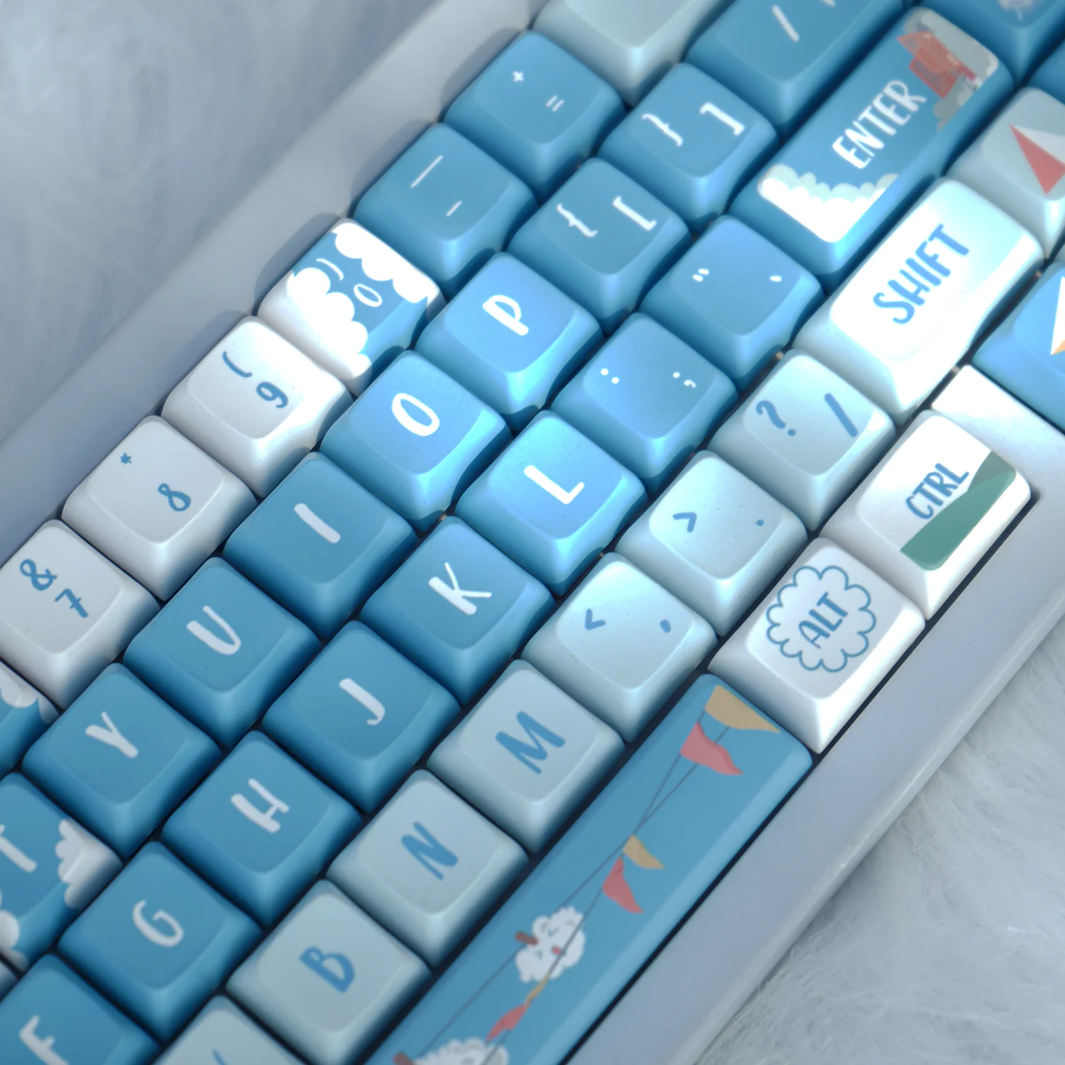 127-Key Keycap Blue Sky Story Small Complete Set PBT Material Five-Sided Sublimation Process For DIY Mechanical Keyboard