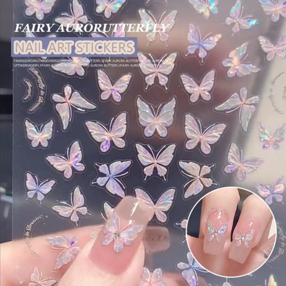 

Waterproof Three Dimensional Butterfly Nail Stickers Adhesive Slider Long Lasting Butterflies Nail Art Decoration