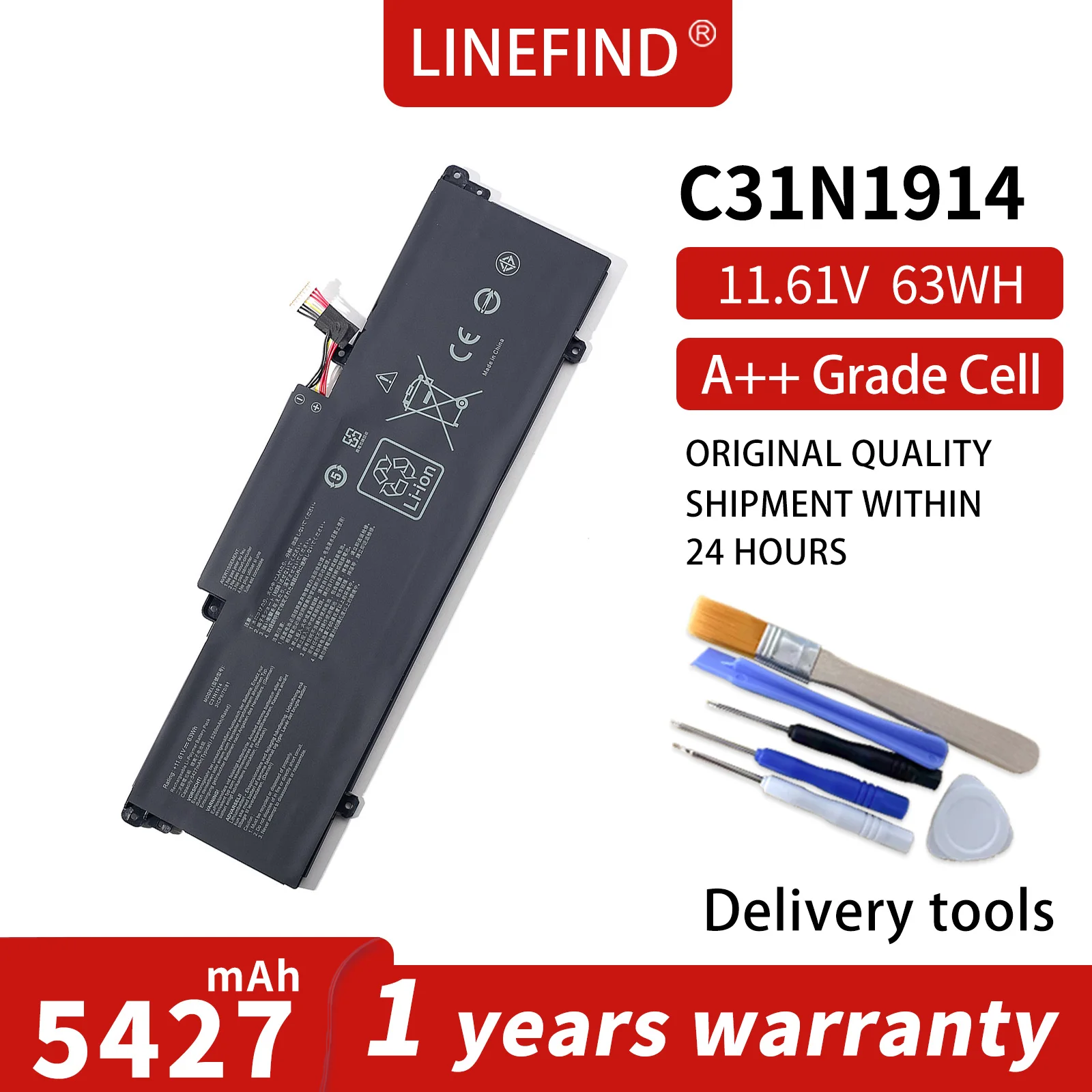 

LINEFIND C31N1914 Laptop Battery For ASUS ZenBook UX435EA UX435EG UM425UAZ UM425QA B5402CBA B5402CEA B5402FEA B7402FEA