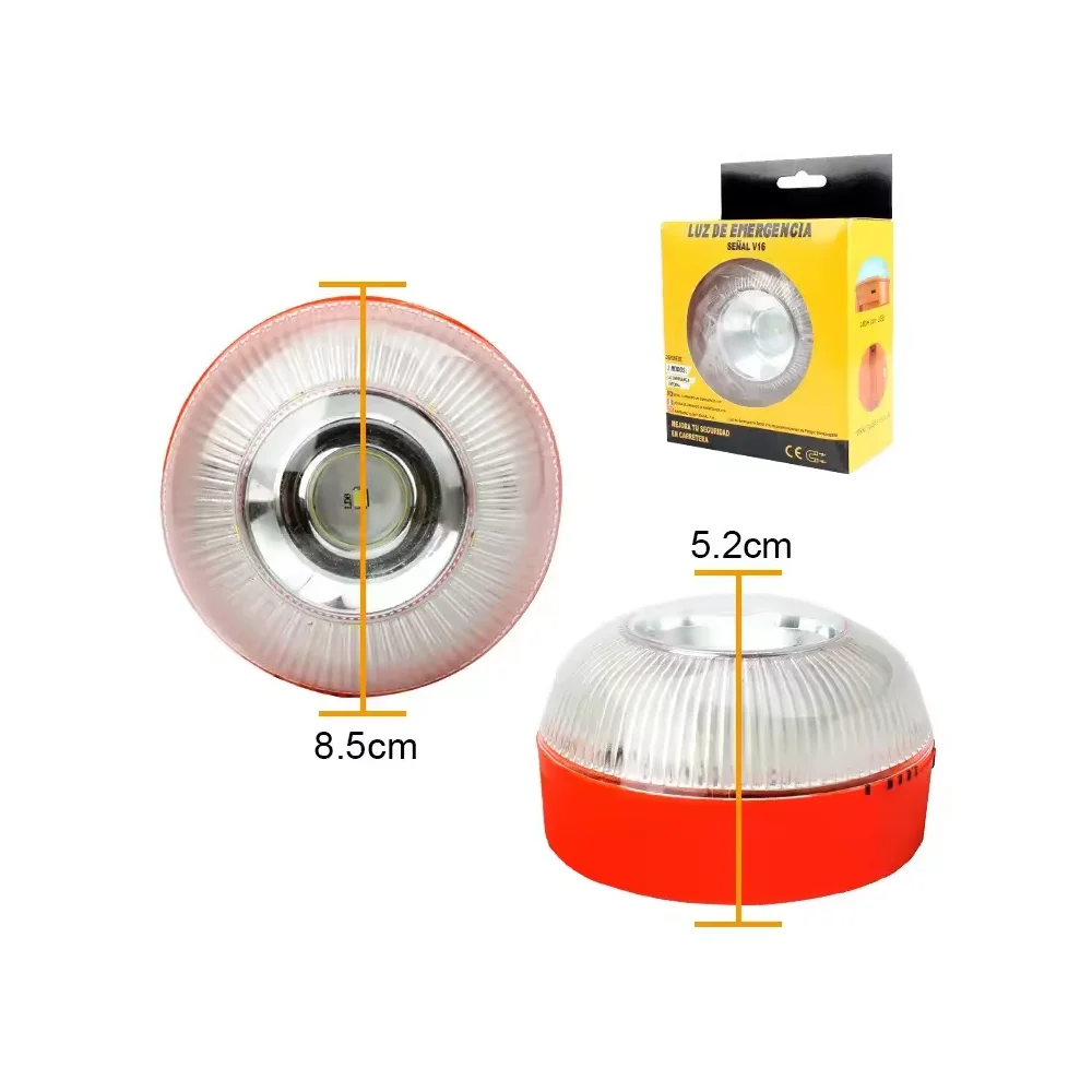 Élargies de sécurité routière LED V16 – Conception rechargeable, support magnétique pour avertissement de route, stroboscope d'urgence de voiture et lampe de travail