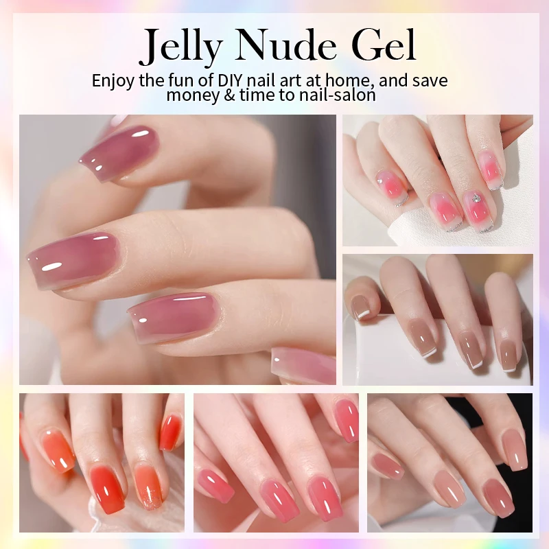 BORN PRETTY 10ML Jelly Nude Gel Polish Translucent Pink Milky White Nail Gel Manicure UV LED Semi Permanent Soak Off Nail Polish