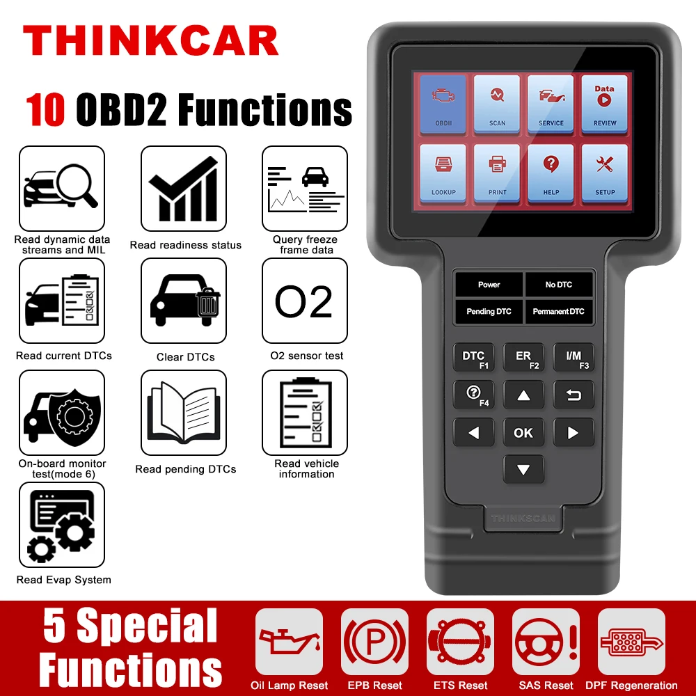 

Thinkcar ThinkScan OBD2 автомобильный сканер, профессиональный считыватель кодов для всех систем, EPB DPF Oil SAS Reset OBD 2, Автомобильные диагностические инструменты