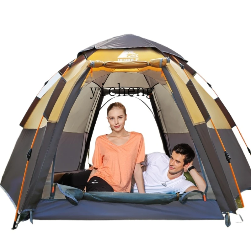 XL Tent Outdoor Camping Foldable and Portable Automatic Quickly Open Camping Equipment Hexagonal Tent