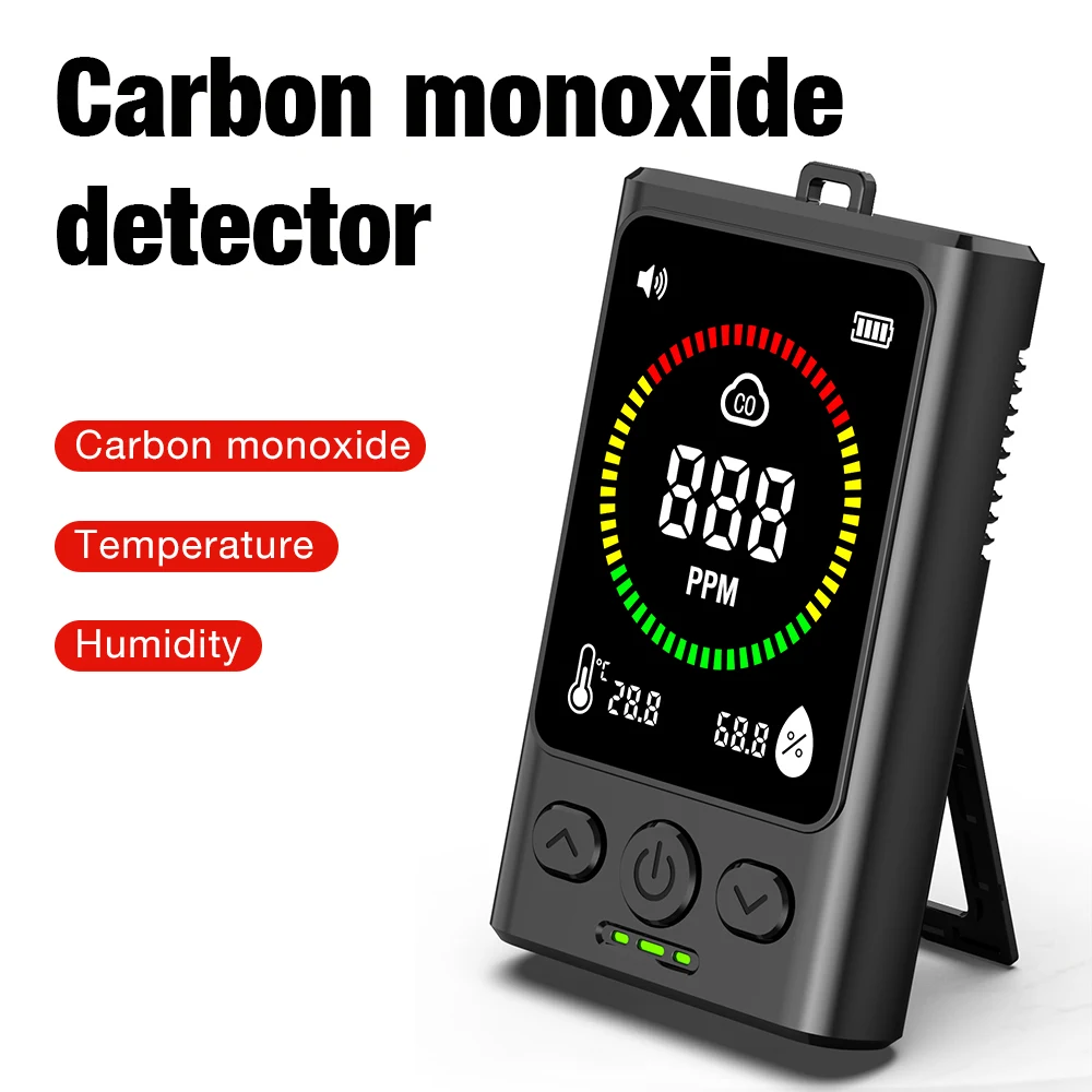 Handheld CO Gas Detector 0‑999ppm Carbon Monoxide Gas Leak Analyzer LCD Display Portable Concentration Measuring Gas Detection M