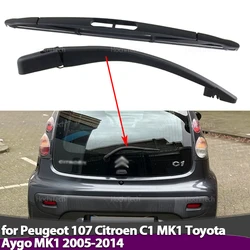 Rear Wiper Arm Blade for Peugeot 107 Citroen C1 MK1 Toyota Aygo MK1 2005-2014 Windscreen Windshield Rear Window Accessories