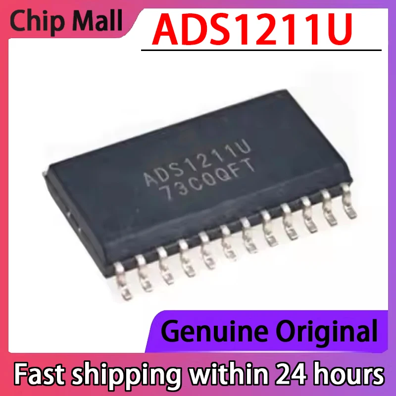 2PCS New ADS1211U ADS2111 SOIC24 Analog-to-digital Converter Chip Original