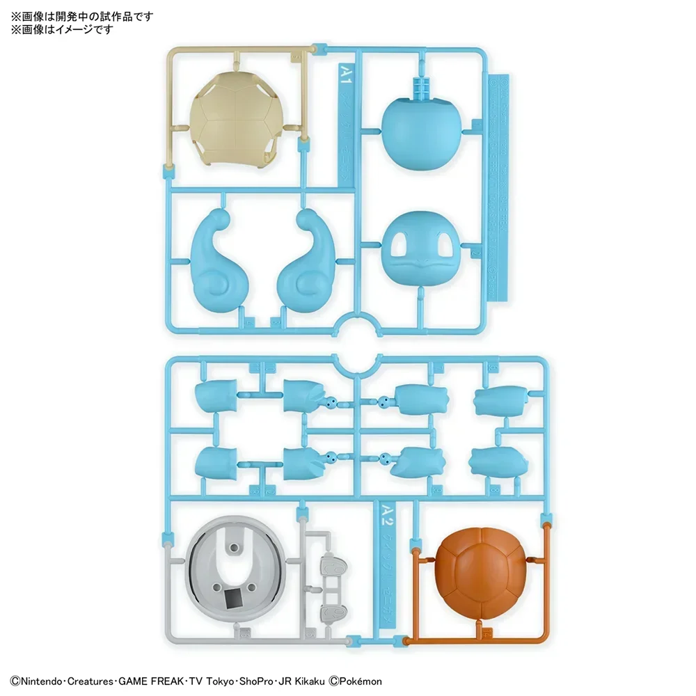 Oryginalny zestaw modeli BANDAI Pokmon Plamo Quick 17. Squirtle Action Figure Assembly Ozdoby kolekcjonerskie Figurka Model Zabawki Prezenty