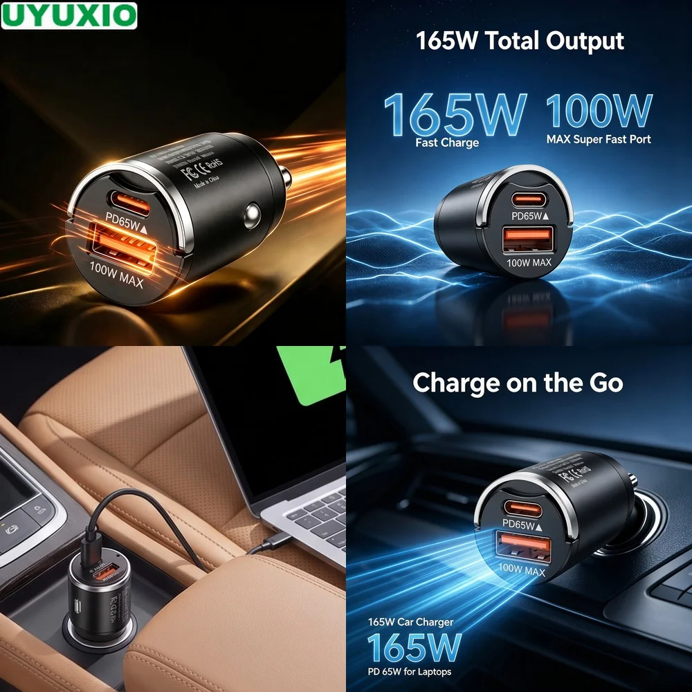 carregador-de-carro-de-alta-potencia-165w-corpo-compacto-em-liga-de-zinco-carregamento-pd-65w-usb-c-e-100w-usb-a-para-viagens-de-negocios-e-deslocamentos-diarios