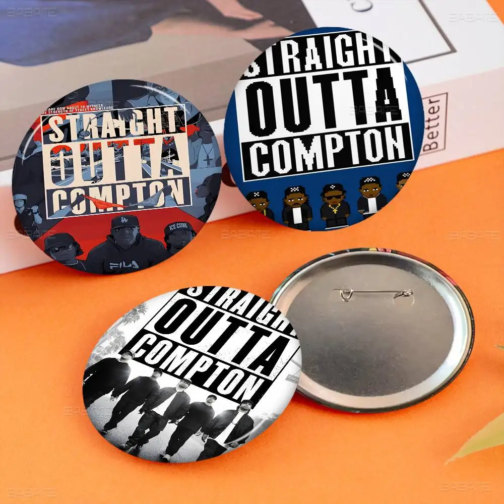 

NWA Hip Hop Rapper Straight Outta Compton Tinplate Soft Button Pin Brooch Metal Badge Custom Jewelry Accessories Hat Bag Lapel