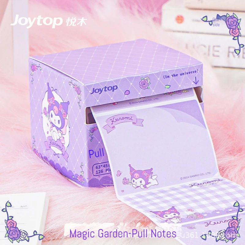 New Sanrio Kuromi genuine pull-out sticky note book cute and convenient cartoon hand account removable sticky note