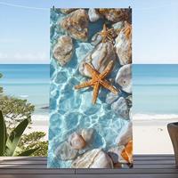 Summer Starfish Water Ripple Beach Towel Large Size Microfiber Bath Towel Ultra-Soft Quick-Dry Super Absorbent Trendy Picnic Mat