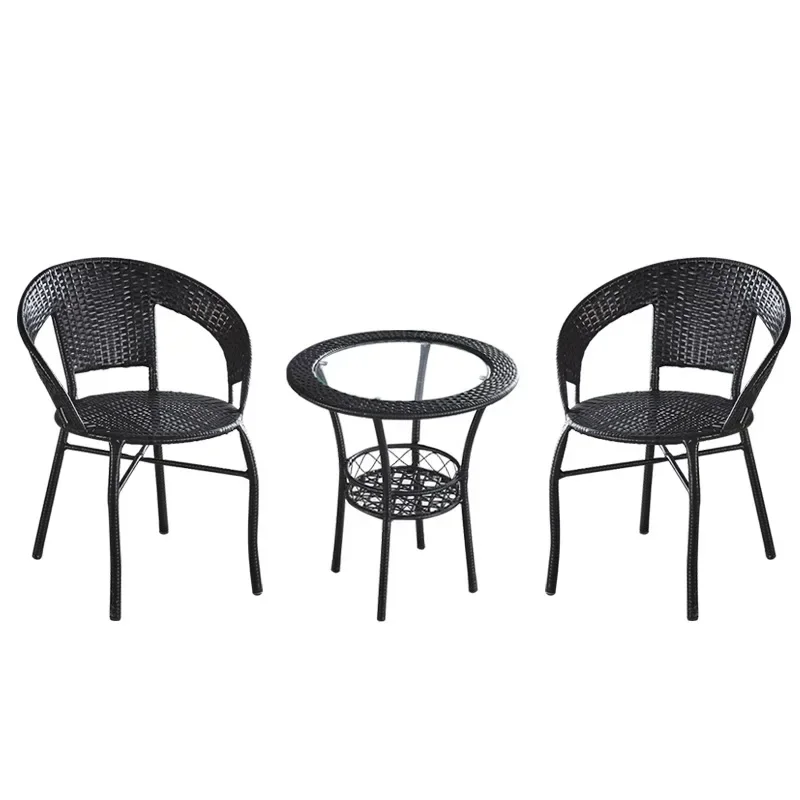 Outdoor Table And Chair Set Portable Rattan Three-piece Set Balcony Small Table Set Combination Outdoor Garden Ratta Furniture