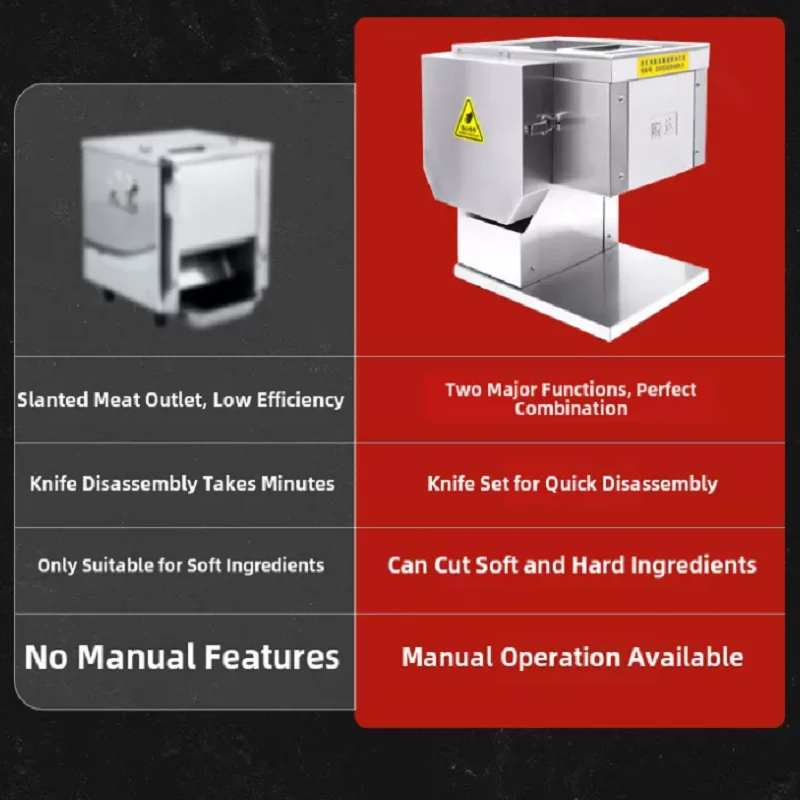 Electric Meat Cutter Desktop Commercial Fully Automatic Shredder Slicer Dicing Machine Meat Dicing Machine