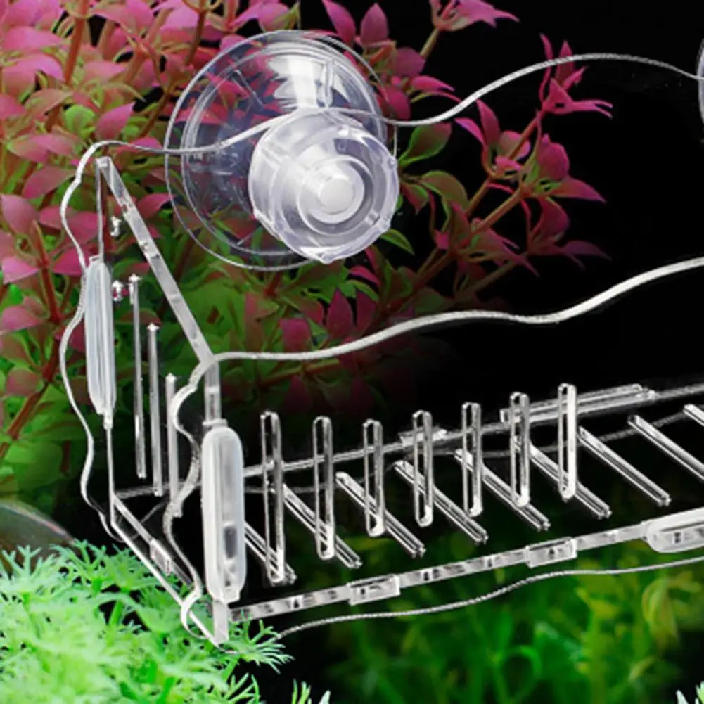 Wall-mounted Plant Holder Aquarium Plant Holder with Suction Cups Acrylic Hanging Fish Tank Planter Window Pot Shelf for Garden