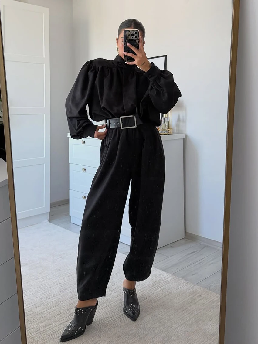 

Marthaqiqi Winter Women Nightgowns Set Long Sleeve Pajama Turtleneck Nightie Pants Fashion Ladies Nightwear 2 Piece Suit Comfort