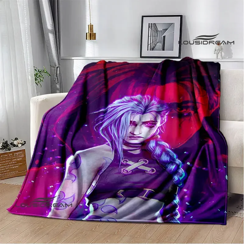 Arcano: League of Legends Mantas con estampado de dibujos animados para mantener el calor, suave y cómodo manta de cama de viaje para el hogar regalo de cumpleaños